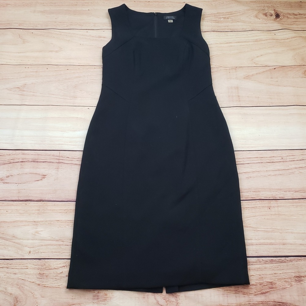 Tahari Dress Womens 6 Black A-line Knee Length Sleeveless Casual Lined Ladies‎